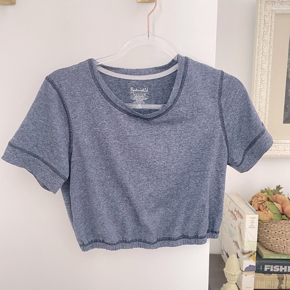 Splendid Studio Cropped Short Sleeve Top *NEW* workout fitness top - Picture 1 of 9